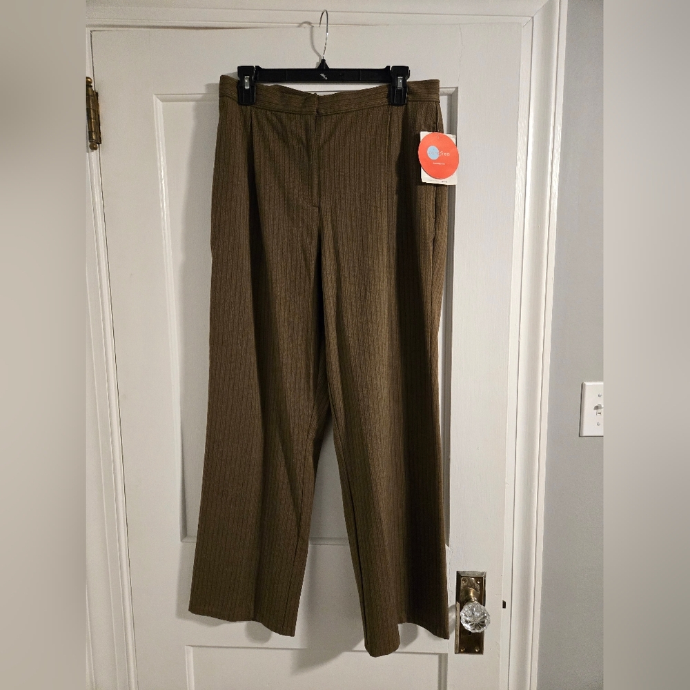 NWT Liz Claiborne Carefree Size 10 Brown Herringbone Dress Pants